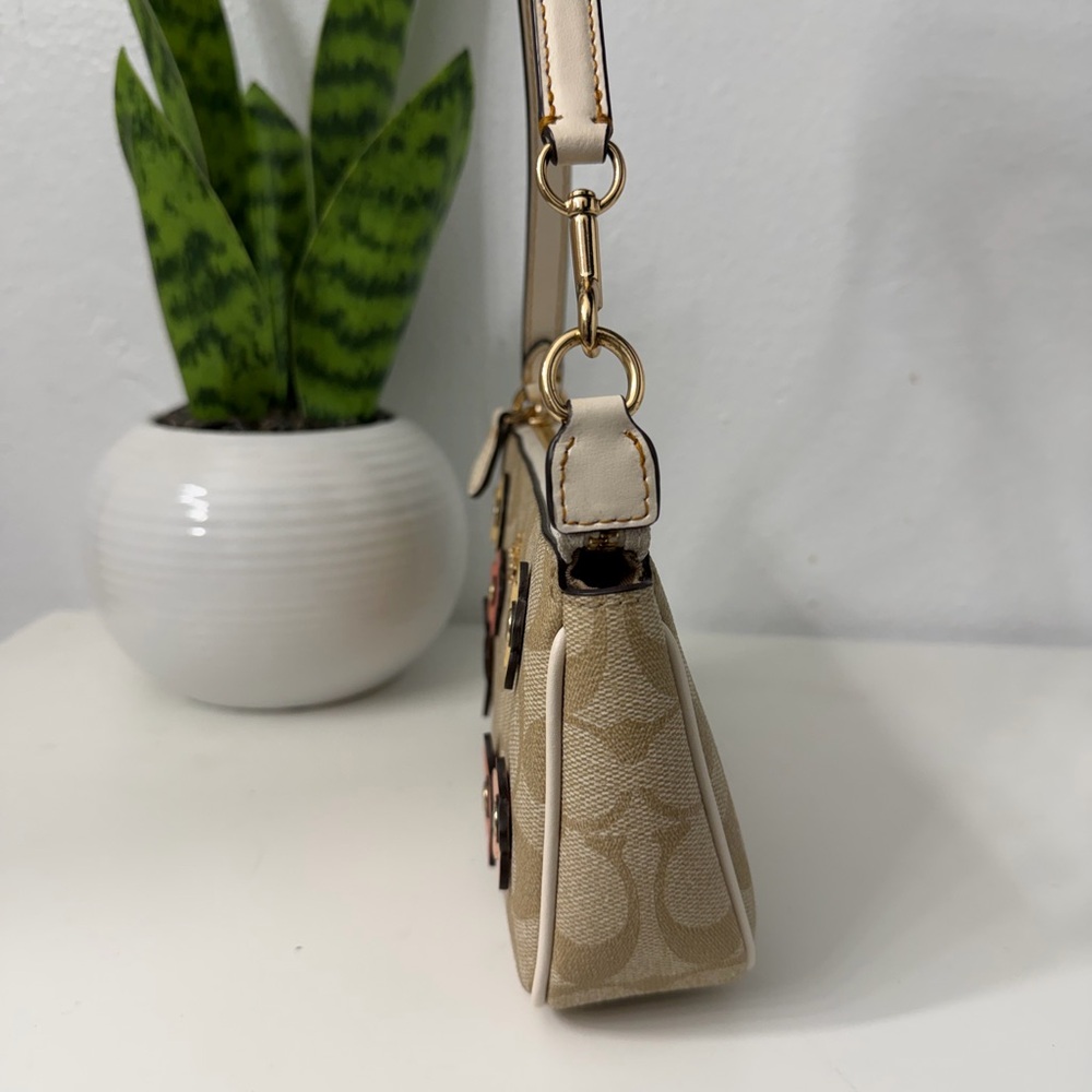 Coach Beige Floral Clutch with Pink and Yellow Accents - Picture 2 of 4
